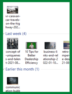 Screenshot of picture file names on computer