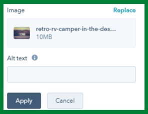 Screenshot of Alt Text for RV picture