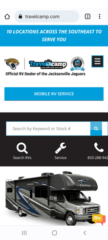 Screenshot demonstrating dealership's mobile website